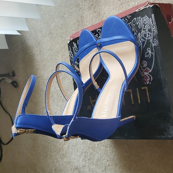 Royal Blue Strappy Heel - Picture 2 of 2